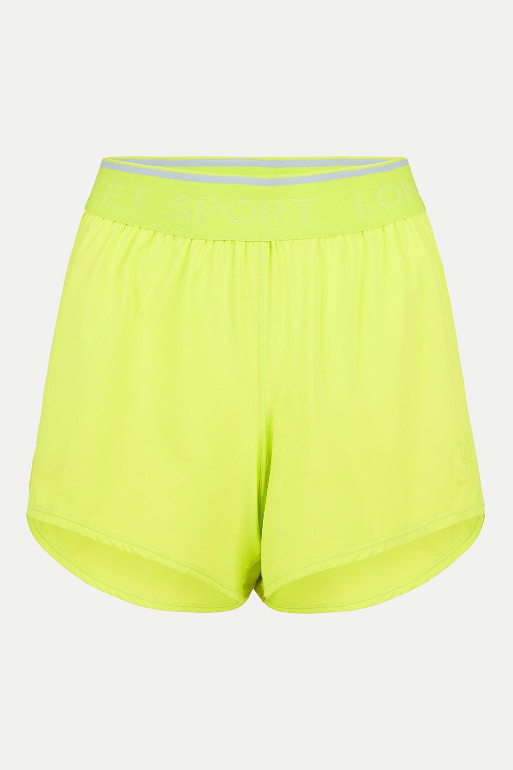 HeyNuts My Pace Running Shorts for Women, Mid Waisted Reflective Athletic  Shorts Lined Workout Shorts 3 Dazzling Yellow XXS(00) : Clothing, Shoes &  Jewelry 